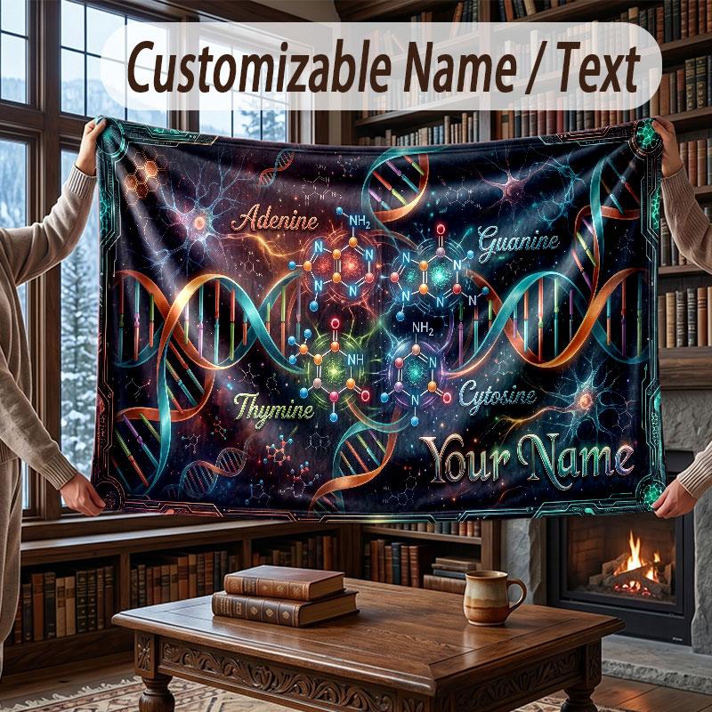 Abstract Personalized Theme Throw Blanket Custom Name Text Personalized Blanket Soft Cozy Blanket for Home Sofa Bed