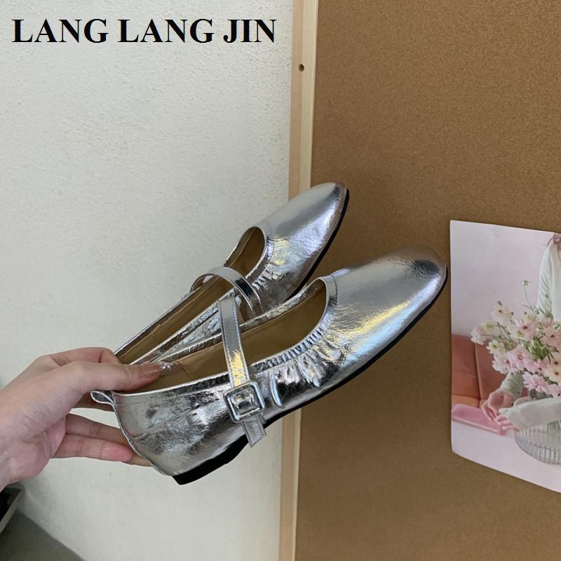 2025 New Women Flats Ballets Elegant Mary Jane Shoes Square Toe Shallow Slip On Ballerina Shoes Soft Ballet Casual Loafer Mujer