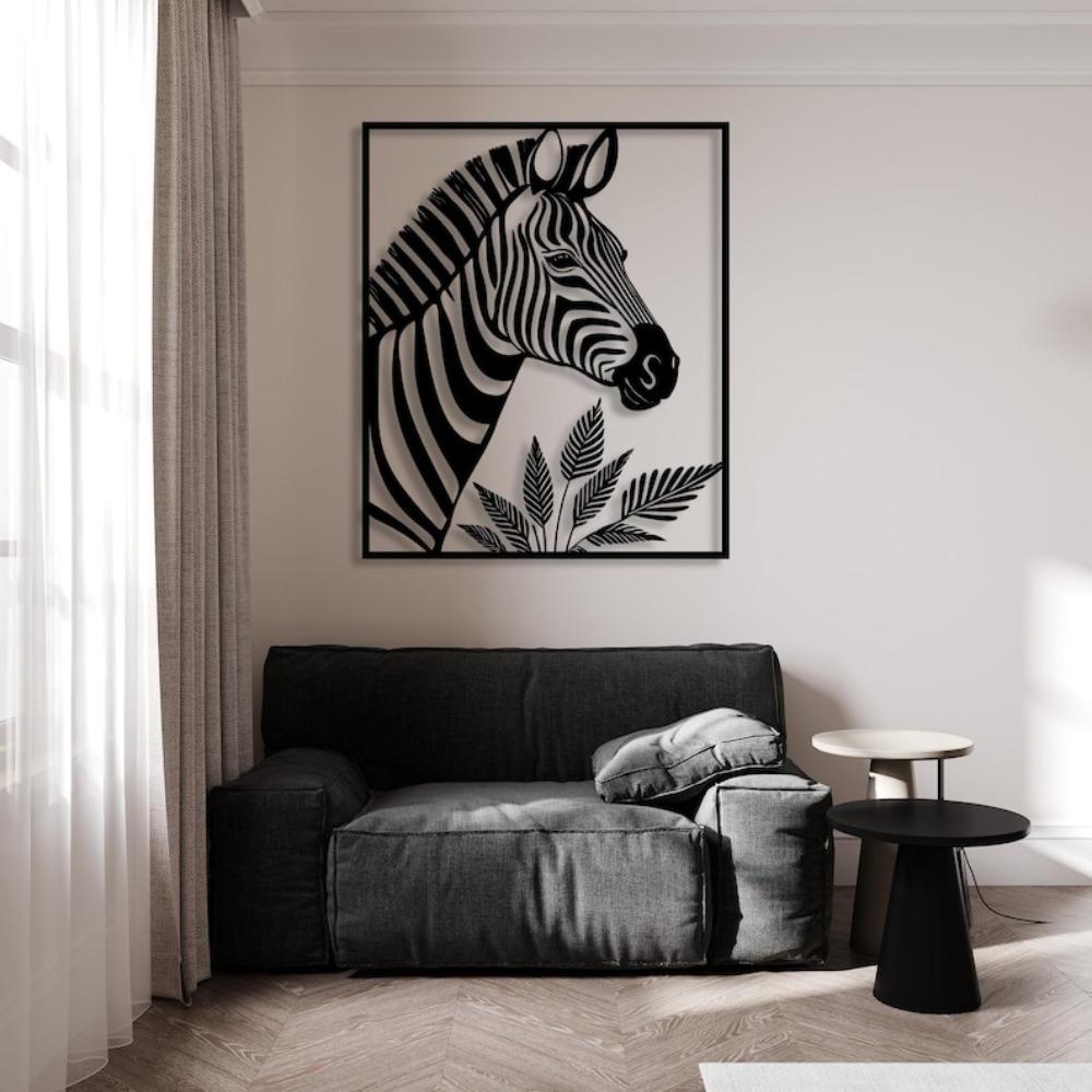 Handmade Black Metal Zebra Wall Art Safari Home Decor Animal Gift