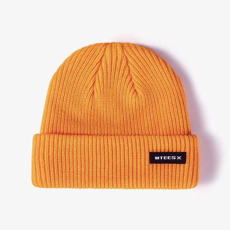 Alphabet Cloth Melon Fur Hat Women's Autumn and Winter Warm Knitted Cold Hat Men's Versatile Hot Hat