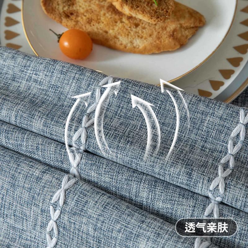 Embroidered Fringe Table Cloth Modern Simple Rectangle Cotton Linen Cover Dining Coffee