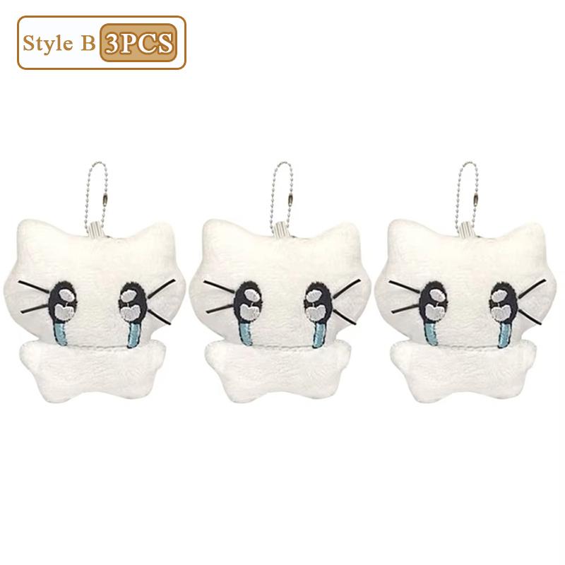 1-20PCS Cute Headphones Kitten Couple Keychain Mini Crying Cat Doll Plush Keyring Cartoon Bag Pendant Charms Party Favours
