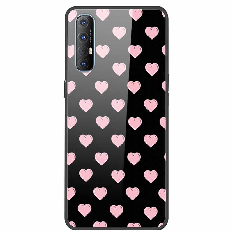 Tempered Glass Case For Oppo Reno 3 Pro 5G Case 6.5" Hard Phone Back Cover Soft Bumper For Oppo Reno3 Pro Case Funda Para PCRM00
