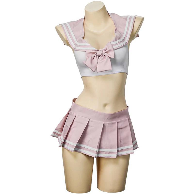 Anime Schüleruniform JK Anzug Cosplay Kostüm Niedliche Mädchen Outfits Japanische Schulmädchen Rollenspiel Matrosenrock Set Unterwäsche L(60-67.5KG) white