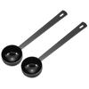 Uxcell Measuring Spoons, Set of 2 (20ml), Long Handle Table SpoonTeaspoonCoffee Spoon, for Ground Coffee, Tea, Sugar, Cooking, and Baking, Black