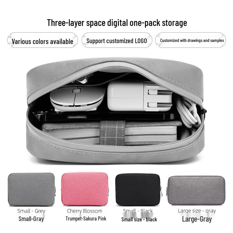 Digital Accessories Storage Bag: Removable Mobile Phone, Earphone, Makeup, Mouse & Data Cable Organizer