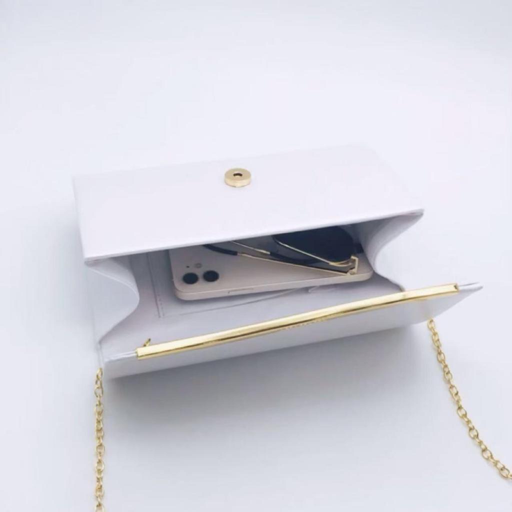 Women's PU Leather Evening Clutch Chain Bag - Simple Fashion Handbag