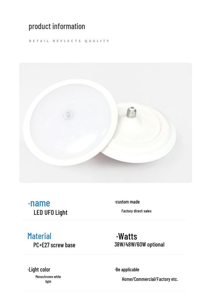 Energy-Saving Waterproof UFO LED Pendant Light with E27 Screw Base and Super Bright Lamp Beads
