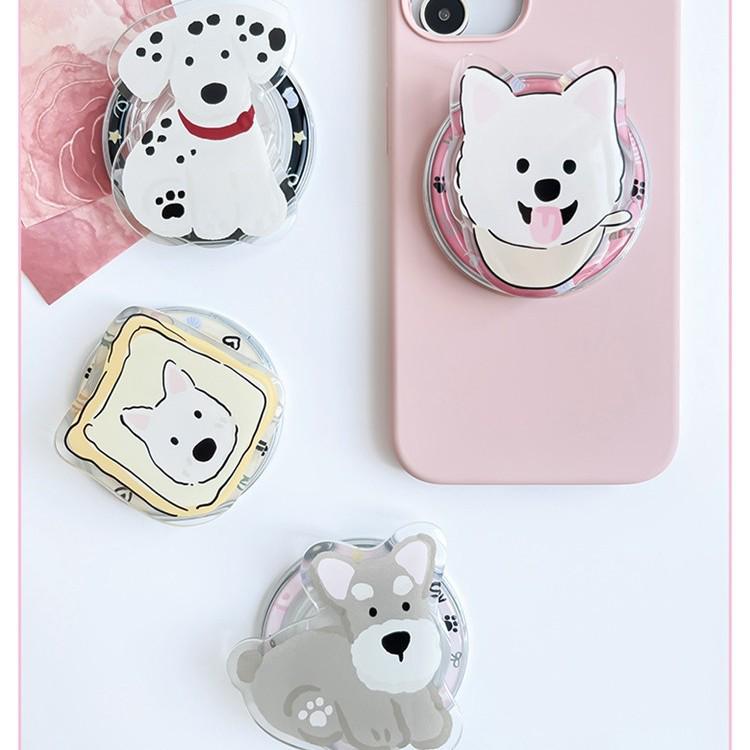 Cute Cartoon Dog Silicone MagSafe Phone Holder – Telescopic & Magnetic Airbag Design