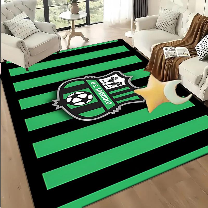1PC Sassuolo Football Crest Design Floor Mat for Living Room, Game Rooms, Office, Bedroom, Office Floor Mat Playful Design, Christmas fan gifts