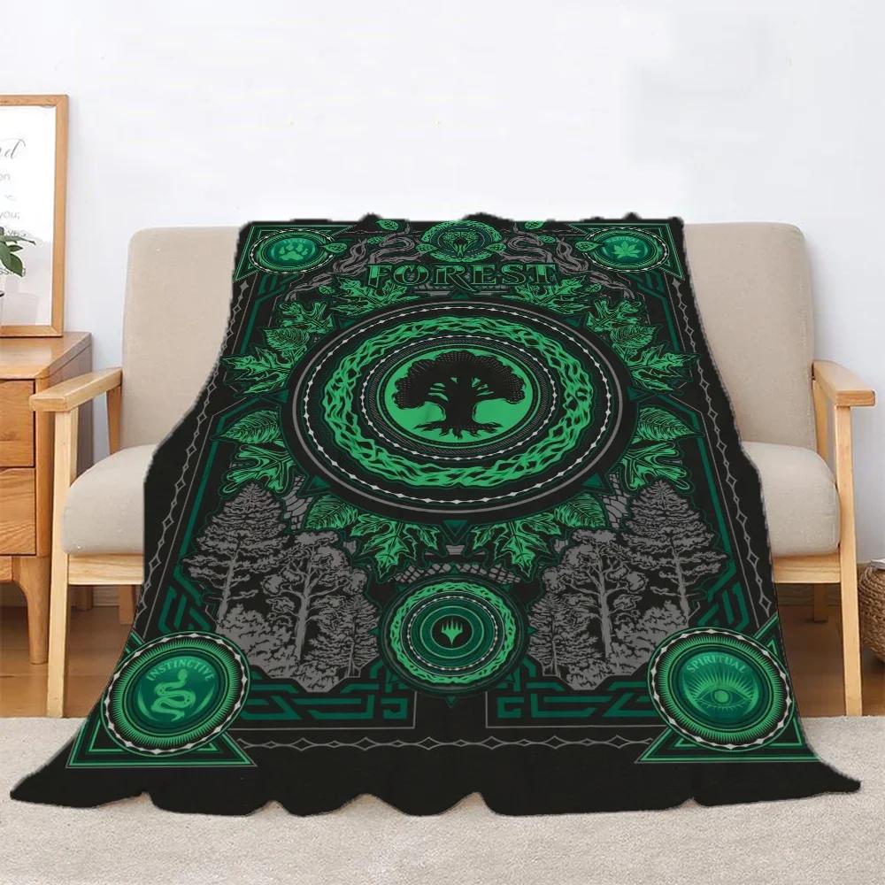 Magic the Gathering Kawaii Blanket King Size Bed Blankets & Throws Microfiber Bedding Knitted Plaid Home Interior Beach Towel