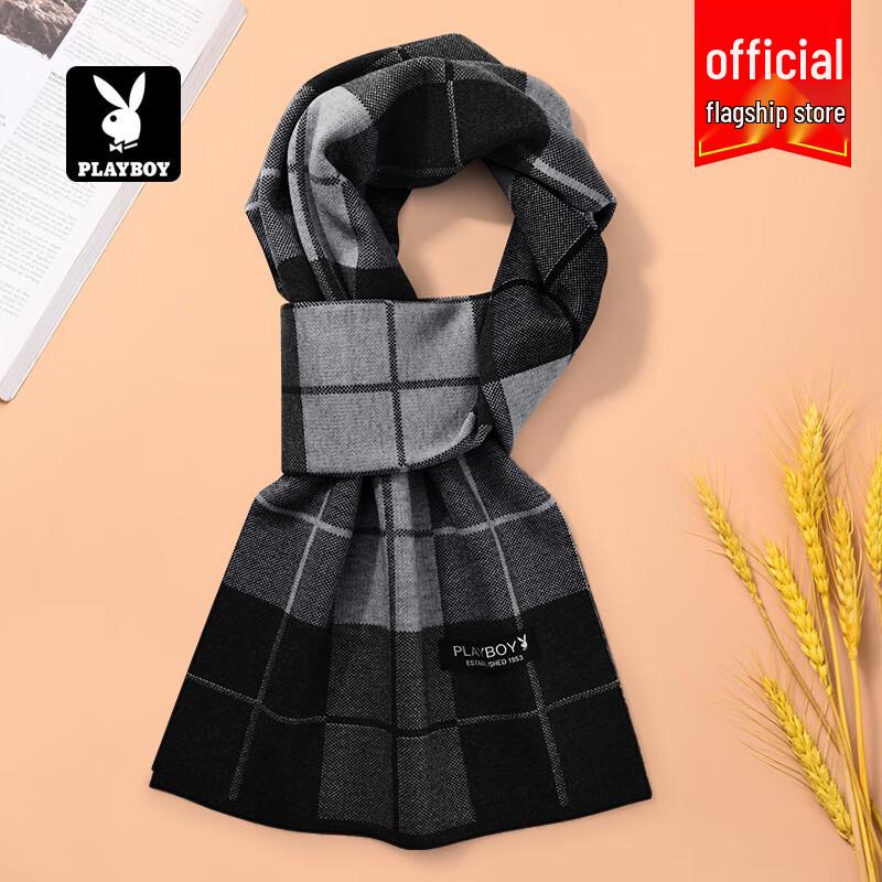 PLAYBOY Men's Geometric Pattern Winter Scarf