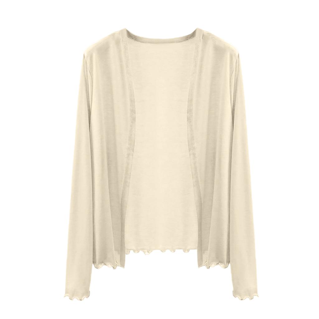 Women's Loose And Comfortable Long Sleeve Short Cardigan Vest Lightweight Outerwear