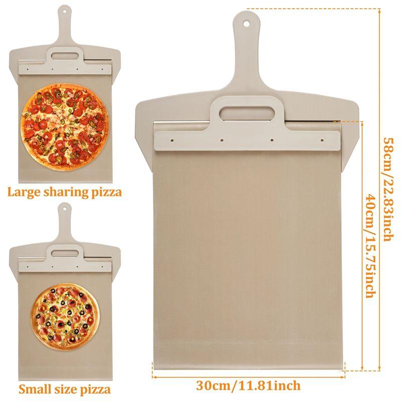 AEE4-Non-Stick Pizza Spatula, Sliding Pizza Shovel With Dough Tray, Glide Plate For Home Kitchen Oven Baking