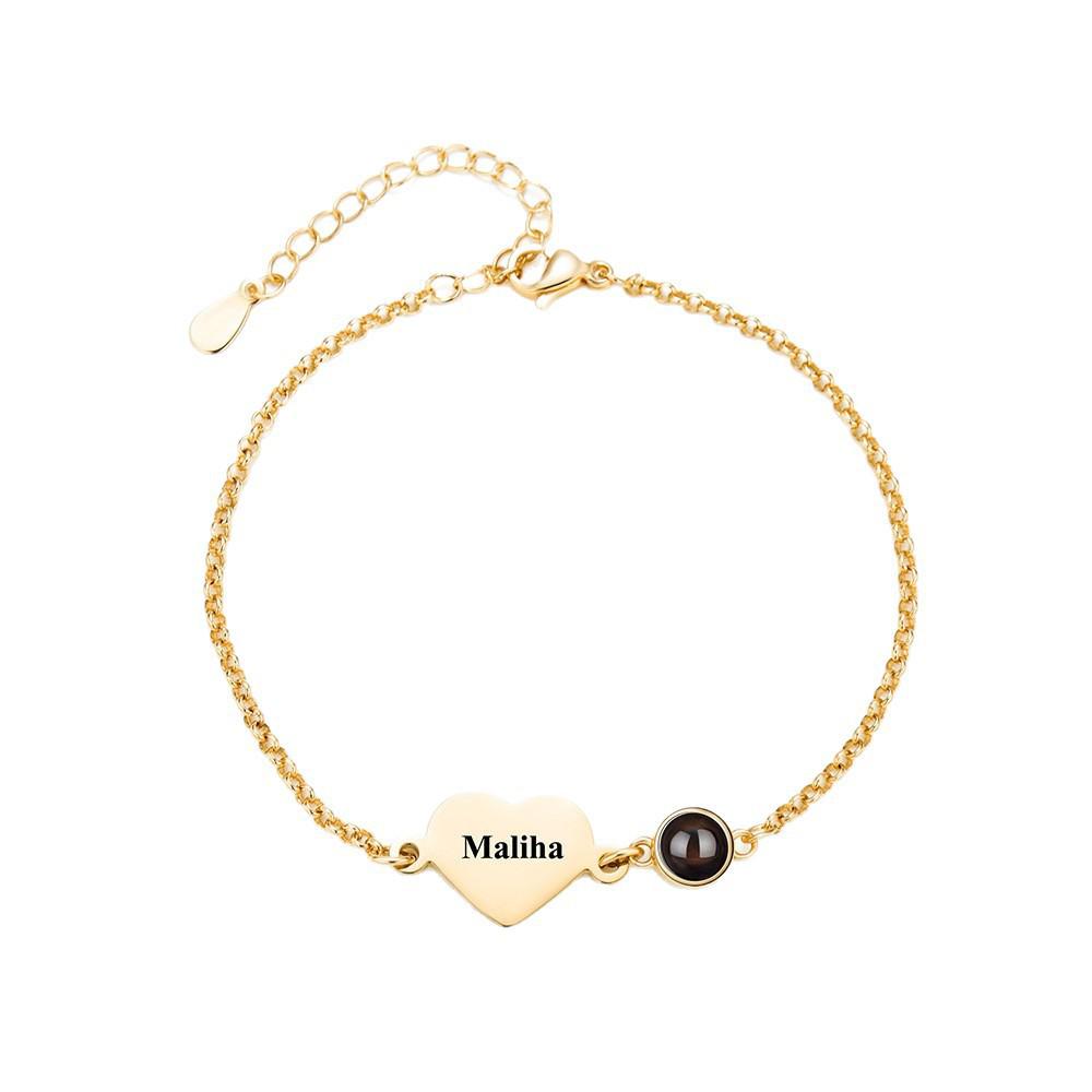 Heart-shaped 100 Languages Projection Bracelet - Laser Engraved DIY Style