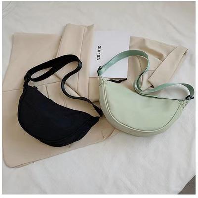 Nylon Messenger Bag Women'S Newest Trendy Dumpling Bag Lightweight Small Shoulder Bag Armpit Bag Simple Shoulder Canvas Bag