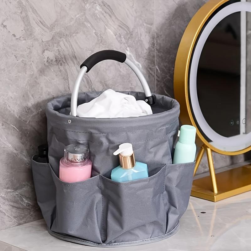 Large Black Folding Storage Organizer Bag with Handle, Multi-Pocket Picnic Tote, Outdoor Cleaning Caddy