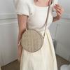 Chic Woven Round Crossbody Bag For Women In Creamy White And Khaki Stylish Casual Design