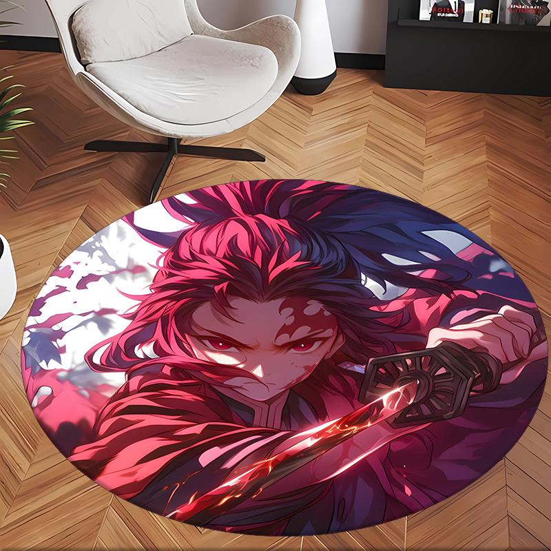 Uccisore di demoni (19) Tappeto Rotondo per Ufficio Tappeto Decorativo per Pavimento per Ufficio Camera da Letto Soggiorno e Spazio Domestico