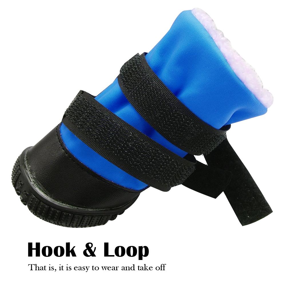 Vodotěsné zimní psí boty, boty, teplé psí boty, reflexní ponožky pro domácí mazlíčky s kožešinou pro malé a střední psy, protiskluzové botičky, sněhule