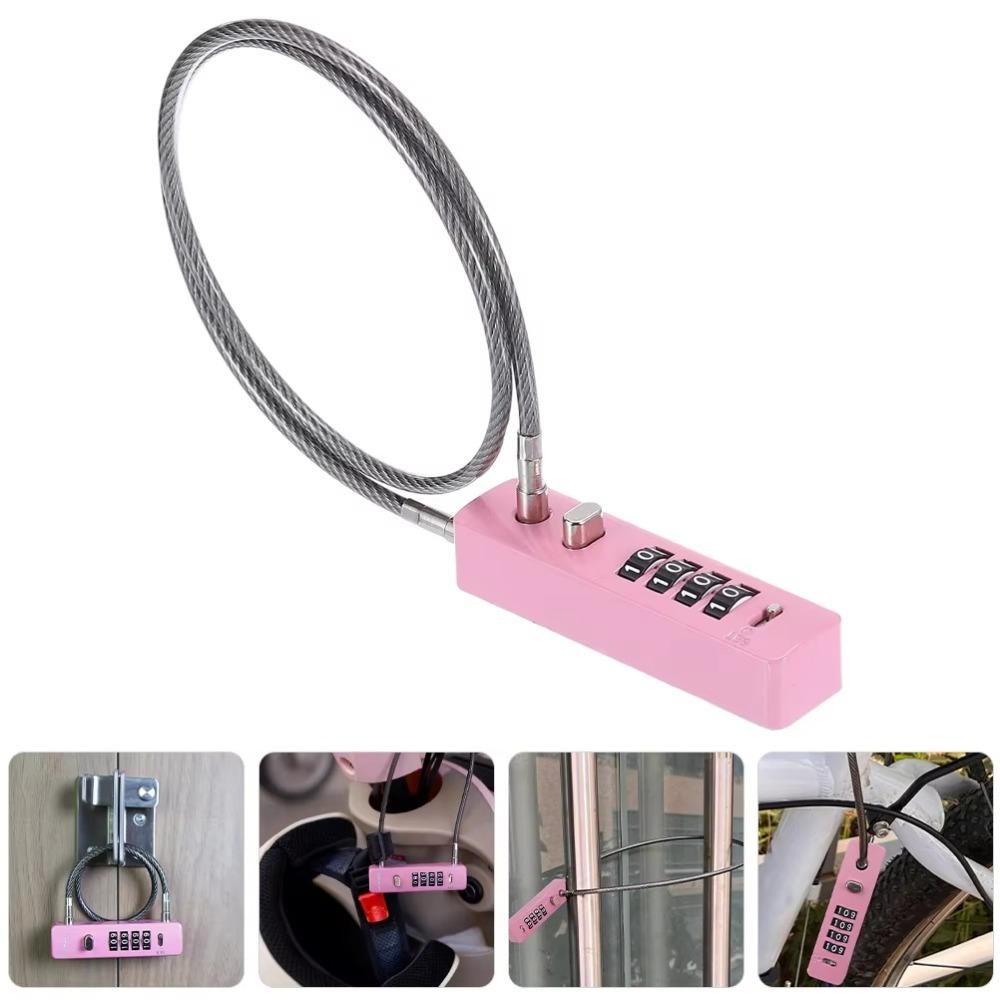 Waterproof Password Padlock 4 Digit Combination Door Locker Cable Lock Hardware Accessories