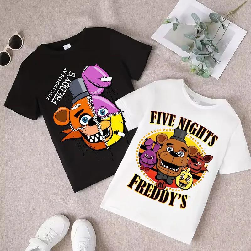 T-shirt FNAF Traspiranti Bambini Five Nights At Freddy Carino Top a Manica Corta Ragazzi Ragazze Moda Estiva T-shirt Abbigliamento Bambini