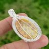 Oval Natural Fossil Coral 925 Sterling Silver Bezel Wire Wrapping Ethnic Pendant