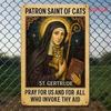 Metal Wall Art Sign St Gertrude Cat Decor 8x12 Inch Vintage Metal Poster for Home