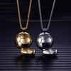 Silver Gold Round Soccer Ball Pendant Necklace Sport Jewelry Stainless Steel