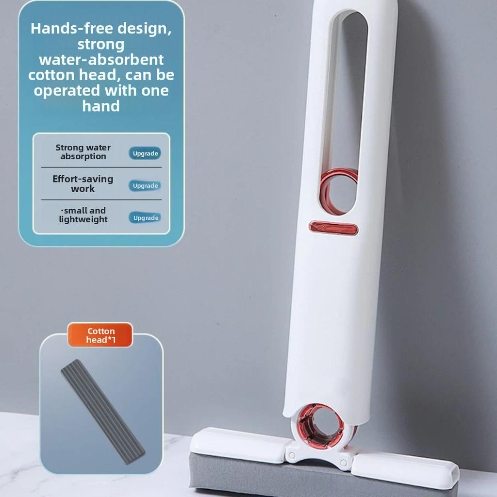 Mini Foldable Handheld Sponge Mop, Hands-Free Self Squeeze Multifunctional Absorbent Cleaning Mop for Desktop Bathroom Gap Household Use