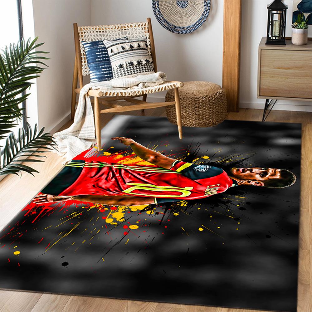 Blue Energy Soccer Player Area Rug Design for Outdoor Bedrooms Decorate room Dining Room Antislip Carpet Anime Office Decor Spiritual Gift