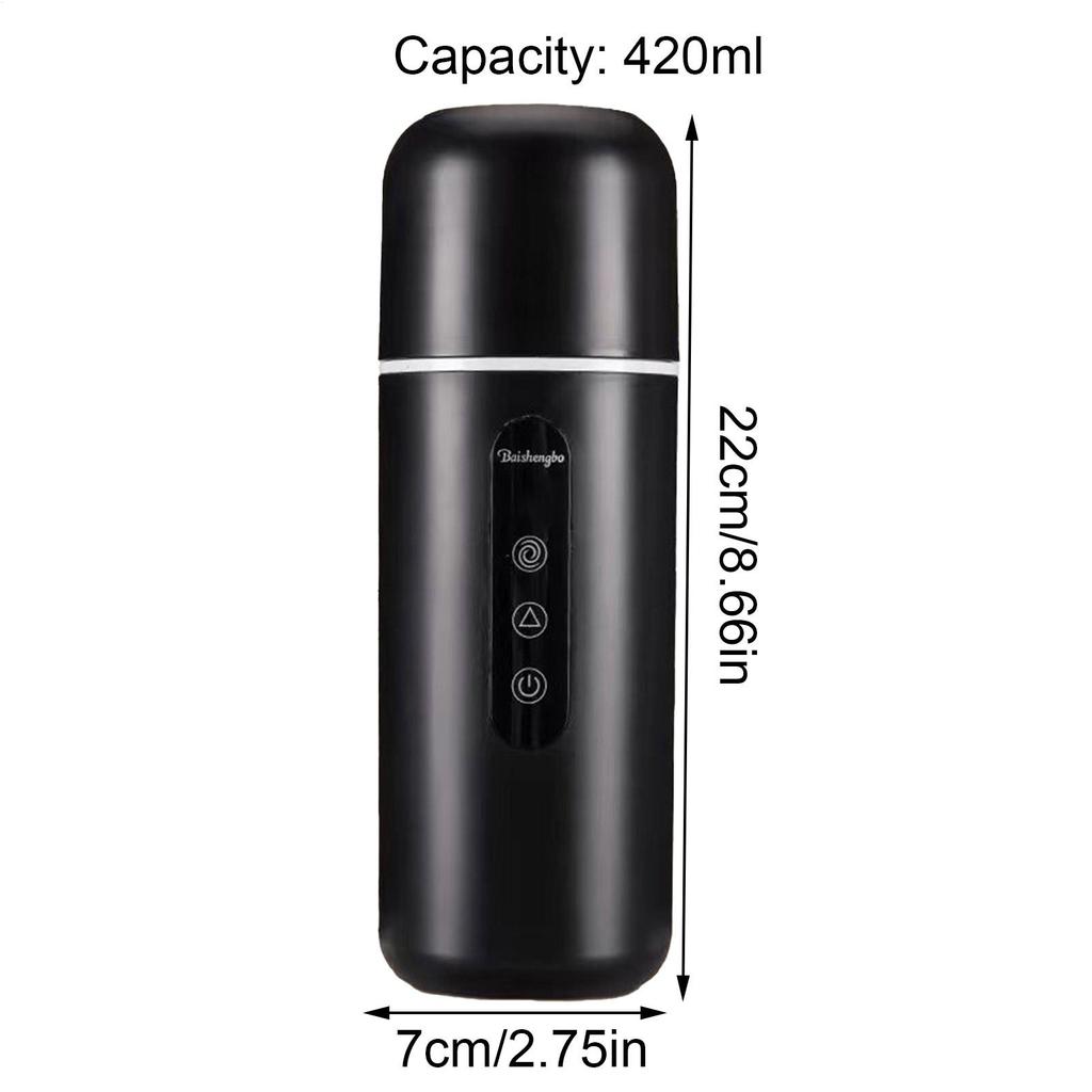 420ml Electric Travel Mug Heated Water Cup 12V/24V Portable Car Kettles With Automatic Stirring Function Keeping Water Warm