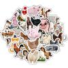 60 Cartoon Farm Animal Stickers – Journal, Suitcase, Laptop Waterproof Pack (60 Sheets)