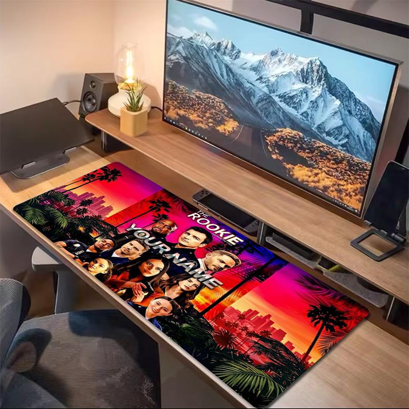 The Rookie Custom Name Large Size Mouse Pad Large Gaming Table Cushion Non-slip Laptop Tablet Big Mousepad XXL Mat Mini PC Playmat With Lock edge