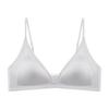 New women's small chest French deep V satin premium thin shoulder strap thin seamless triangular cup bra