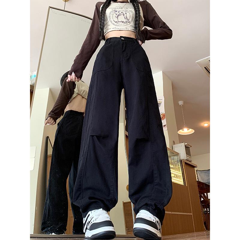 

2024 Autumn Women s High Waist Plus Size Slimming Wide-Leg Jeans XL