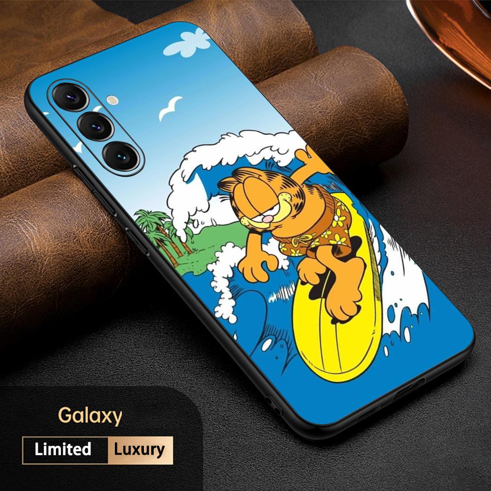Gar-fis Cute Cartoon Cat Cool Design Phone Case For Samsung Galaxy S26 S25 S24 S23 S22 S21 Plus Ultra Note20 Soft Black