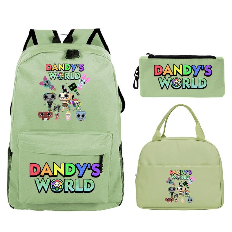 Dandy's World Game Merchandise Printed Children's School Bag Set Teen Backpack Three-piece Set