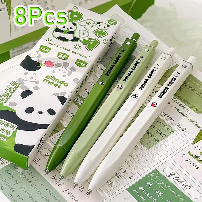 

4Pcs Cute Bear Retractable Eutral PenQuick Drying Ballpoint Pen Fashion Signature Pen Writing Tools Gift Student Stationery 4Pcs / Box