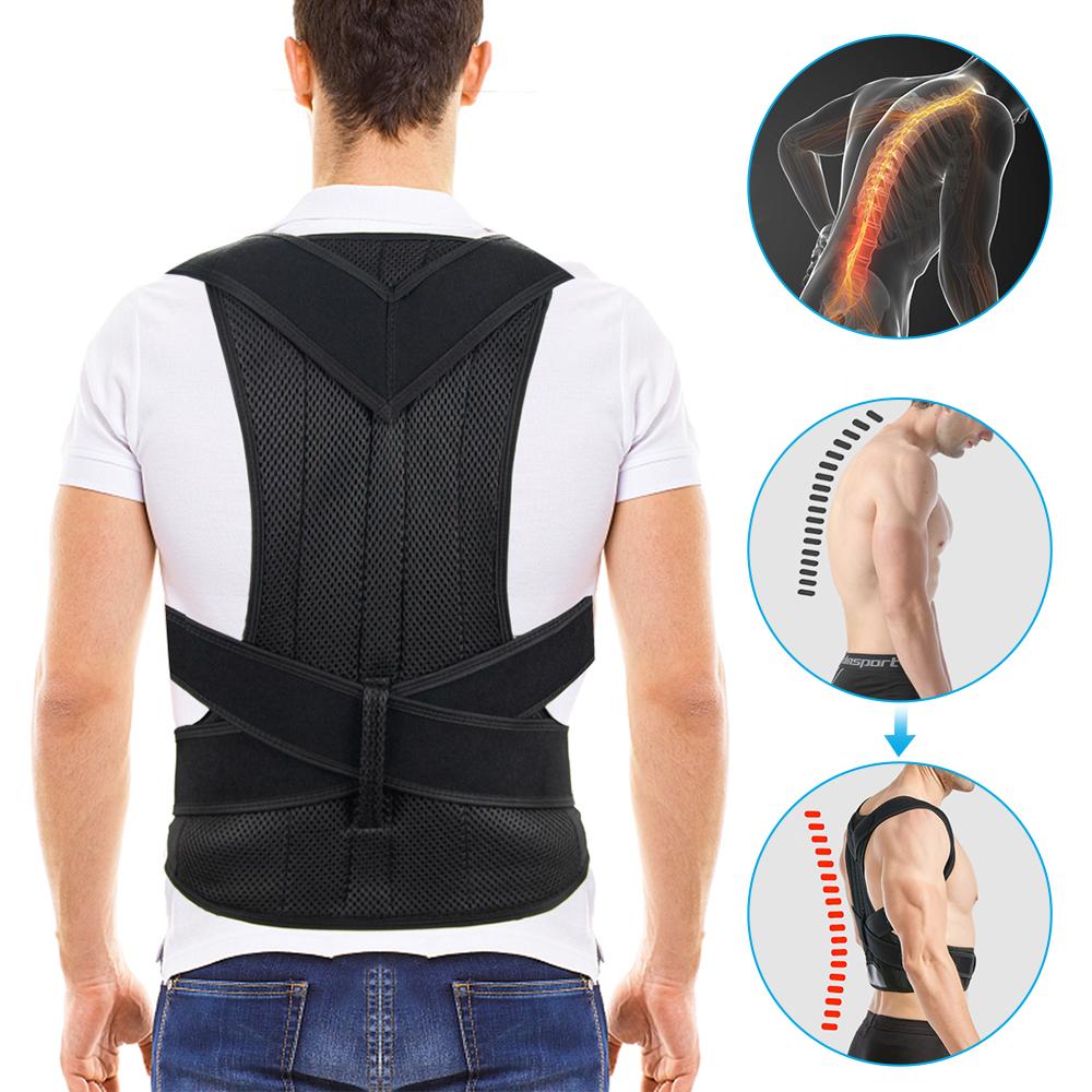 Reinforced Belt Lumbar Column Posture Corrector Vest Adjustable Back Support Strap Shoulder Spine Brace Neck Stretcher Trainer
