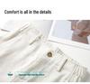 Women's Tencel Linen Wide-Leg Pants, 2026 Spring, Elastic Back Waist, Slimming Casual Straight-Leg Style