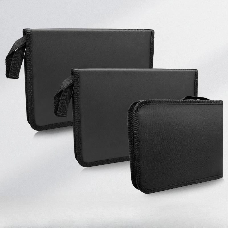 36/48/72/120/200 Holes Colored Pencils Storage Bag Large Capacity Case  Black Pencil Case Pen Curtain School Supplies