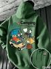 Camping Cartoon Outdoor Hoodie Unisex Herren Damen Zelt Auto Natur Grafik Rückendruck Lässig Wandern Streetwear Pullover Sweatshirt