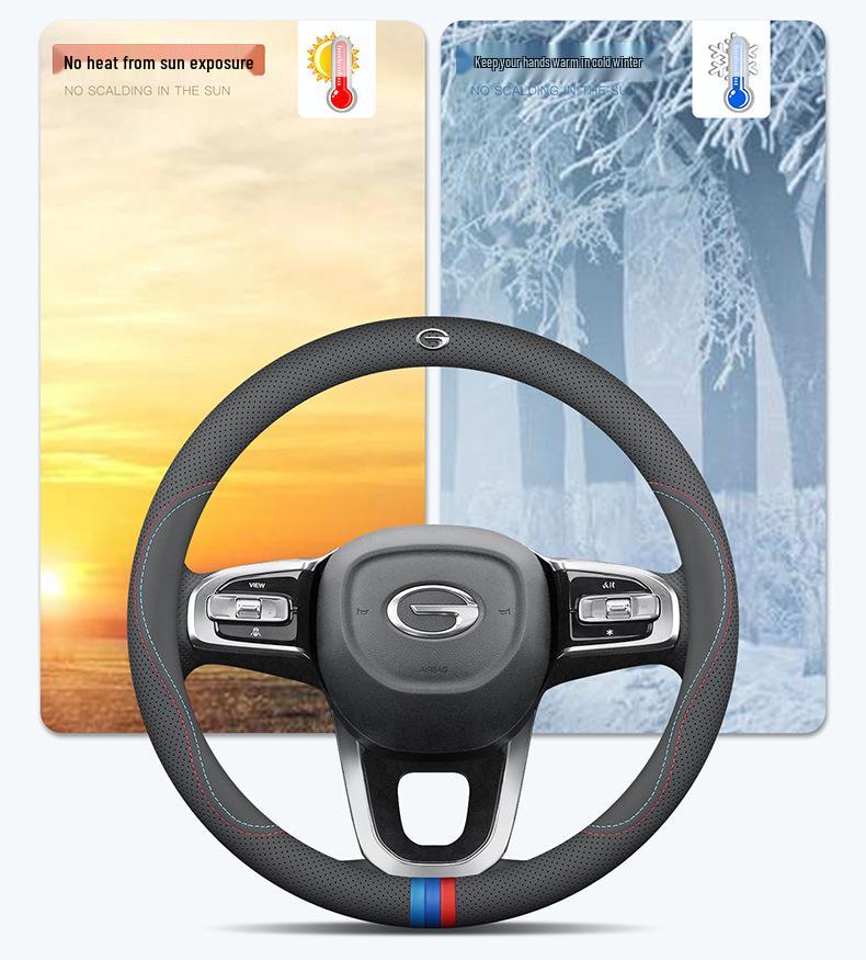 Luxurious Genuine Leather Steering Wheel Cover for GAC Models: GS4, GA6, Legend, GM6, M8, GS7, Shadow Leopard, GS8, GS5