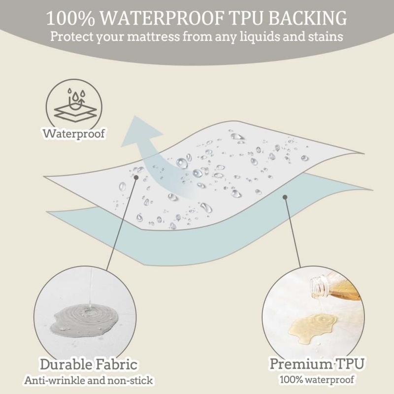 Solid Color Waterproof Mattress Fitted Sheet, Durable TPU Waterproof Backing Bed Cover, Smooth Breathable Bed Sheet for Home Hotel