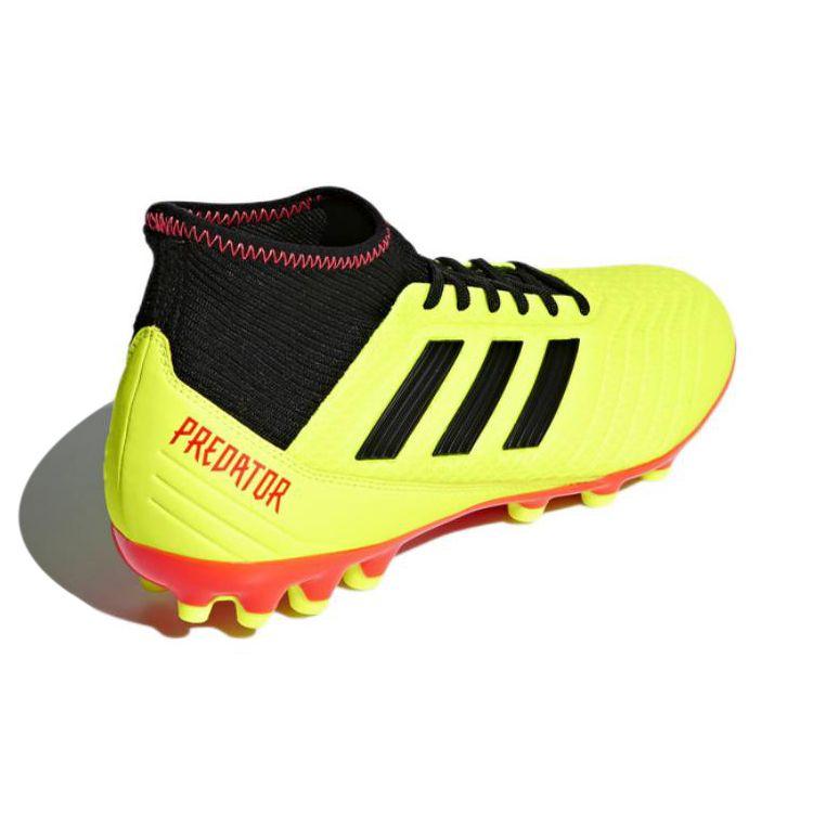Adidas Predator 18.3 Round Toe Lace-Up AG (Rubber Short Studs) Slip-Resistant Durable Soccer Shoes Men Soccer Shoes Black Yellow BB7748