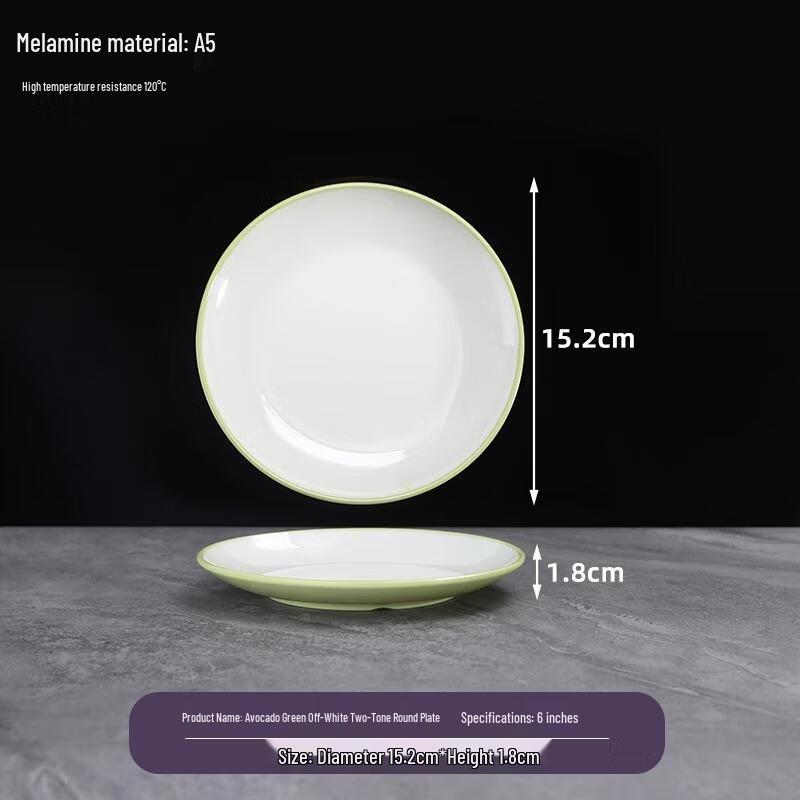 Commercial Melamine Round Shallow Dinner Plates