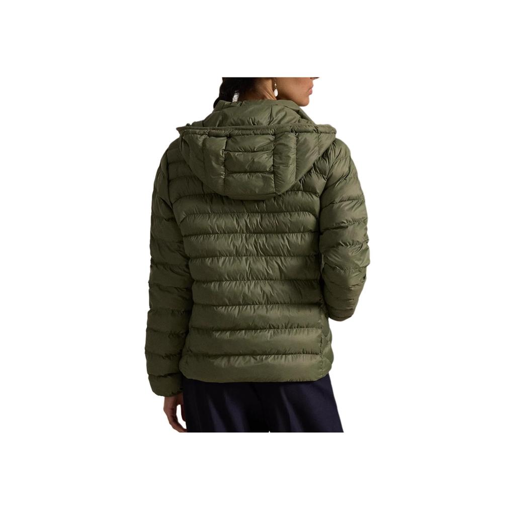 Polo Ralph Lauren Waterproof Foldable Hooded Quilted Cotton Jacket Women jackets Olive-Green 211958932-007