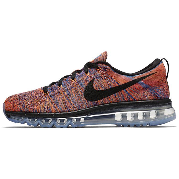 

Мужские кроссовки Nike Flyknit Air Max Blue Concord Crimson, разноцветные, фото-синие, черные, Concord, Total-Crimson 620469-404