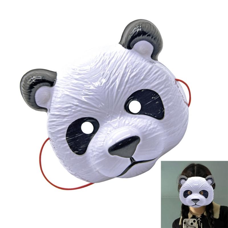Festival Panda Full Face Mask For Halloween Christmas Parties Costume Accessory Kids Adults Safe Comfortable PVC Plastic